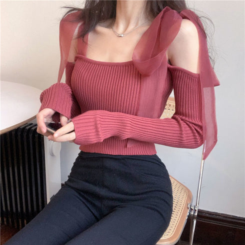 シフォンりぼんニット